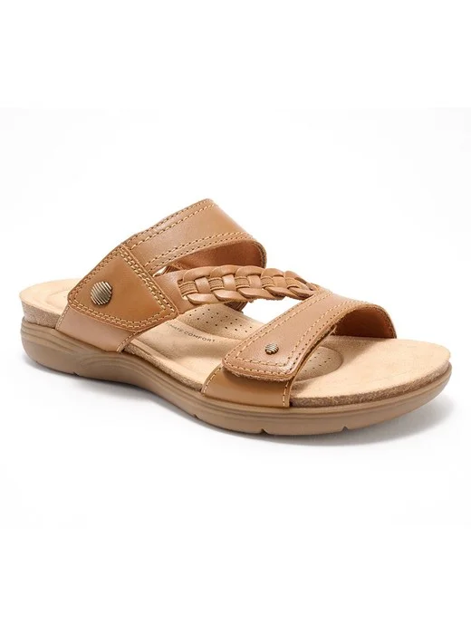 Clarks Collection Leather Slide Sandals - April Raelyn