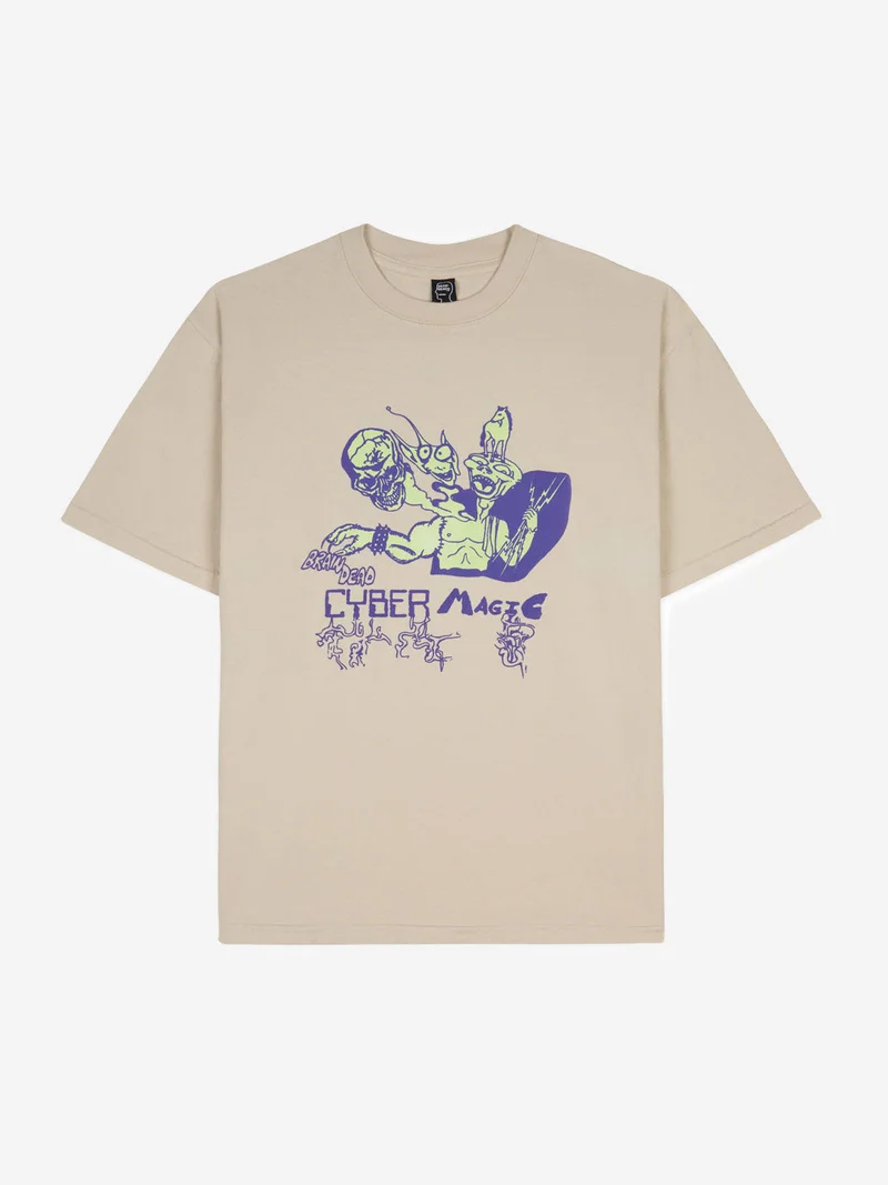 Image of Brain Dead Cyber Magic T-Shirt - Oatmeal