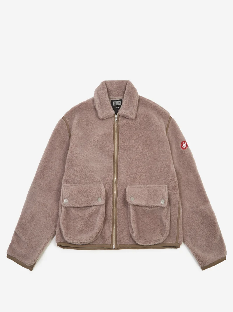 Image of C.E Cav Empt Collared Boa Zip Up - Khaki