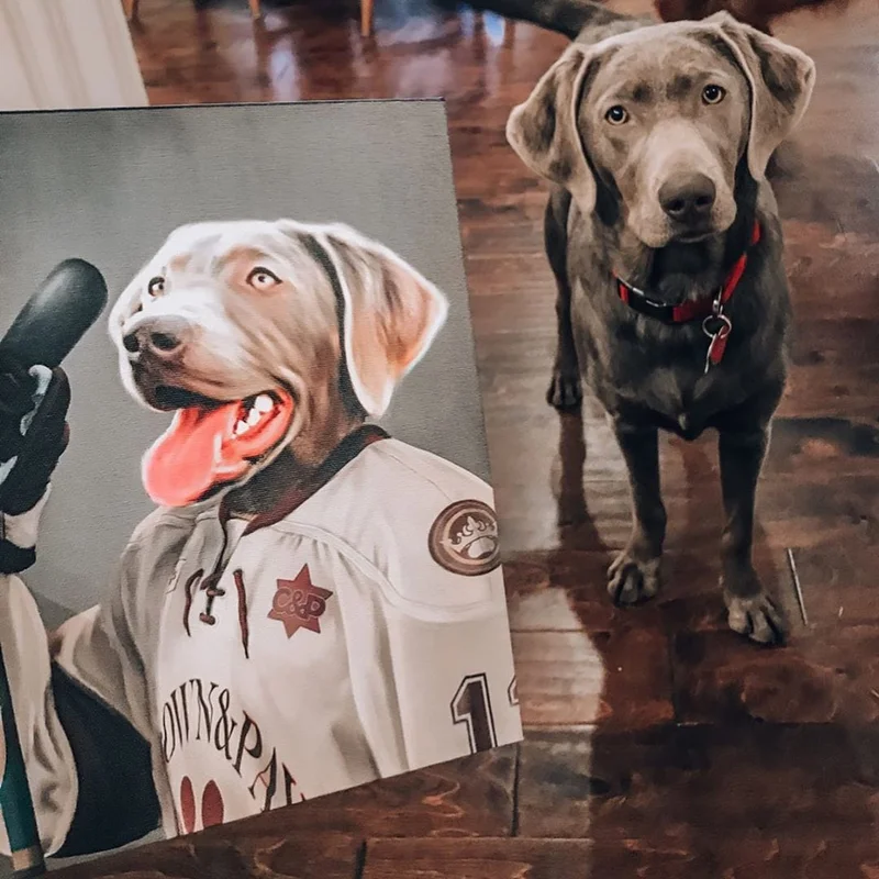Image of The Ice Hockey Player - Custom Pet Canvas