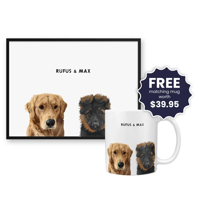Image of Modern Pet Portrait - Two Pets