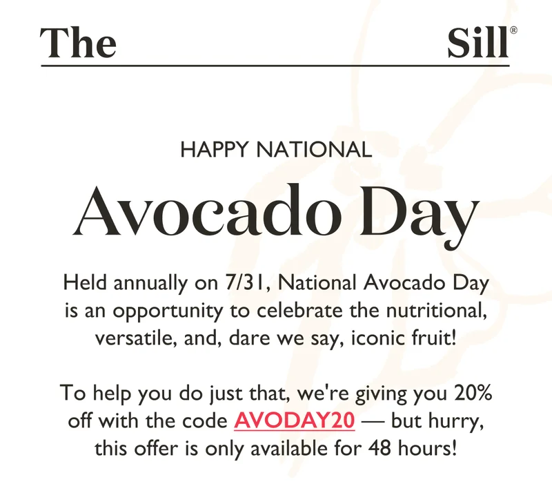 Use code discount code for 20% off Avocado Trees
