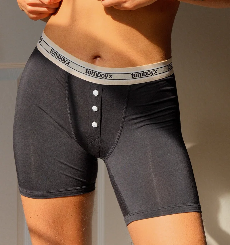 Image of 6" Fly Boxer Briefs - TENCEL™  Modal Retro Black