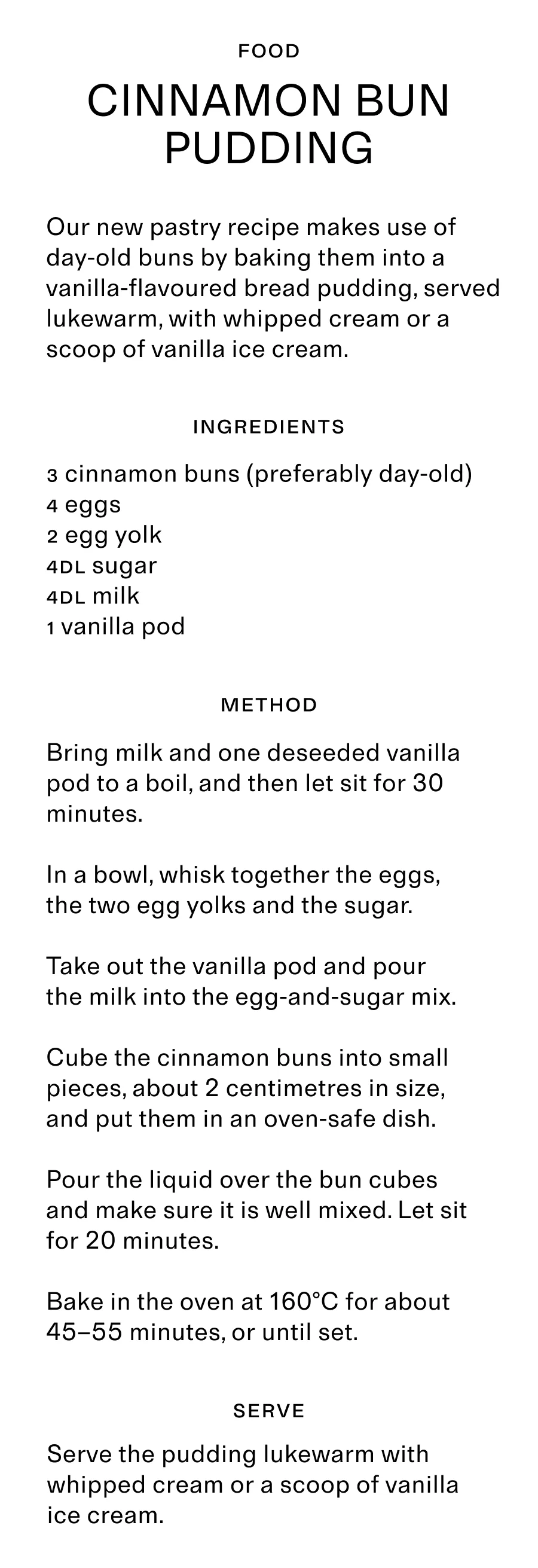 FOOD CINNAMON BUN PUDDING