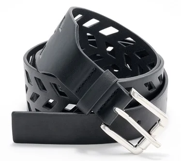 Susan Graver Perforated Geo Design Faux Leather Belt