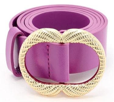 Susan Graver Faux Leather Belt w/ Twisted Metal Cord Buckle