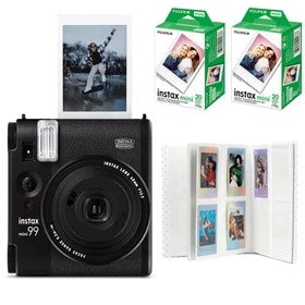 Fujifilm Instax Mini 99 Film Camera, Matte Black, w/2x Film Pack and Photo Album