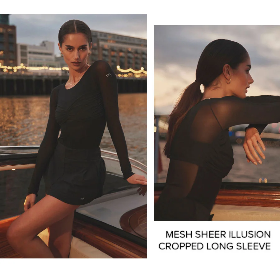 MESH SHEER ILLUSION CROPPED LONG SLEEVE