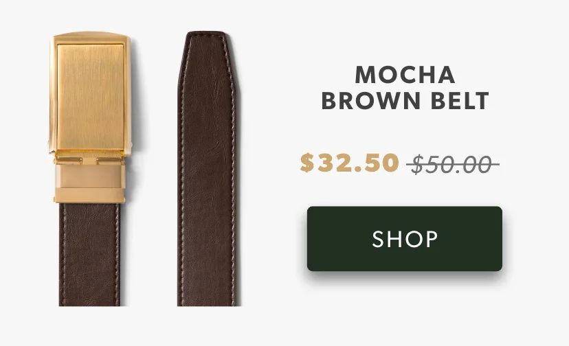 Mocha Brown Belt with Gold Buckle