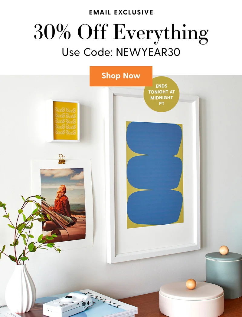 Email Exclusive | 30% Off Everything | Use Code: discount code | Shop Now | Ends Tonight at Midnight PT