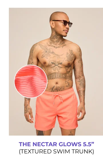 Textured Swim Trunk: The Nectar Glows 5.5"
