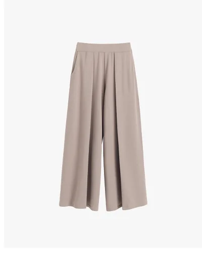 French Terry Pleated Pant Stone