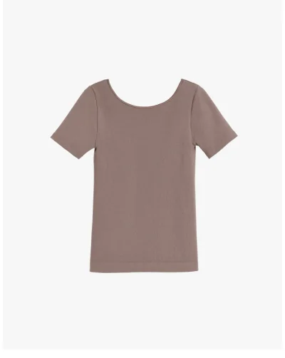 Stretch Scoop Neck Tee Mushroom