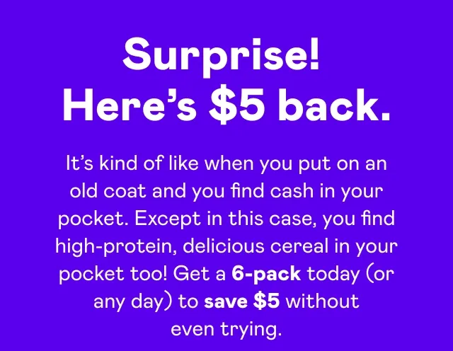 Surprise! Here's $5 back.