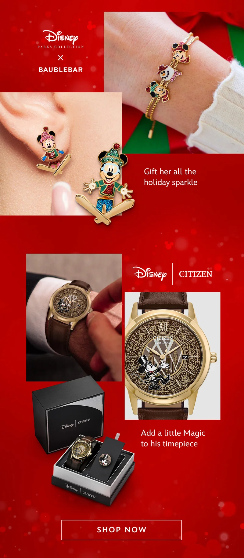 Gift her all the holiday sparkle. Add a little Magic to his timepiece.| Shop Now