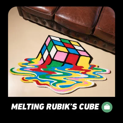 Melting Rubik's Cube Tufted Rug