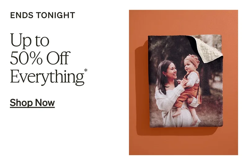 Unlimited Free Photo book Pages + 40% off Photo Books + 50% off Best-Selling Holiday Cards + Free Shipping on All Cards