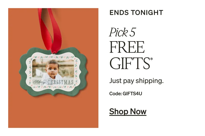 Unlimited Free Photo book Pages + 40% off Photo Books + 50% off Best-Selling Holiday Cards + Free Shipping on All Cards