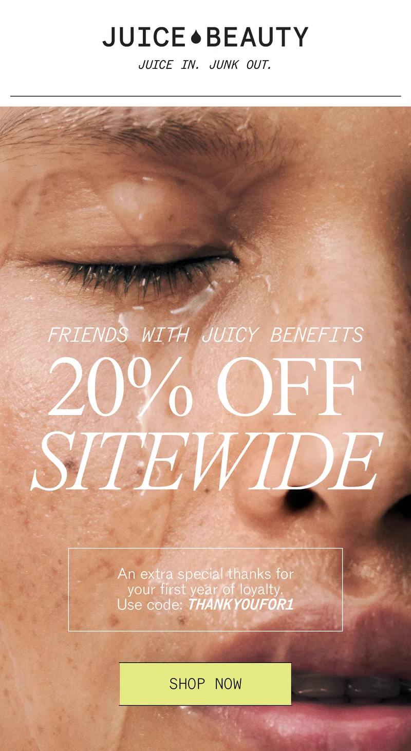 Friends with Juicy Benefits: 20% Off Sitewide with code discount code