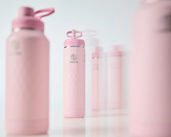 22oz Takeya Sport Water Bottle with Straw Lid - Peony