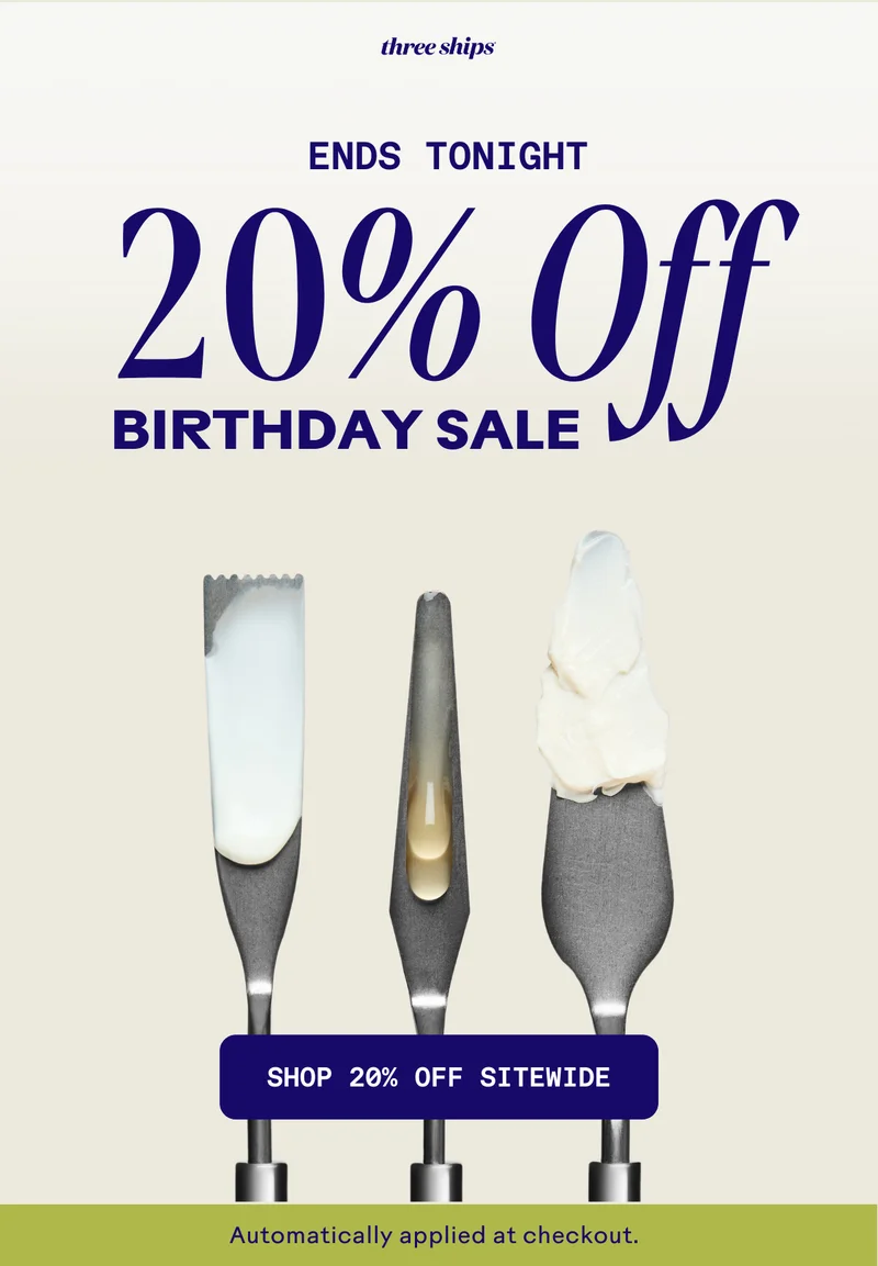20% Off Birthday Sale. Shop 20% off sitewide.