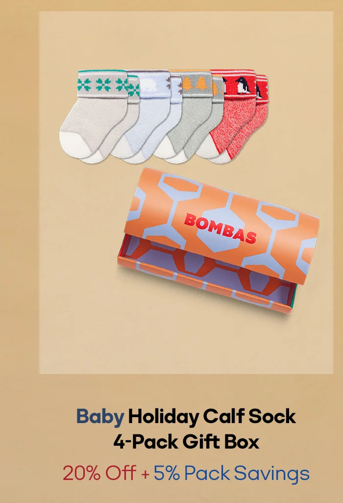 Baby Holiday Calf Sock 4-Pack Gift Box 20% Off + 5% Pack Savings