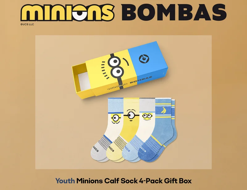 minions BOMBAS | Youth Minions Calf Sock 4-Pack Gift Box