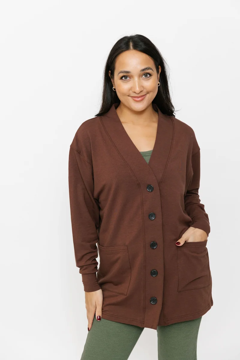 Image of Elevate Everywear Cardi in Classic Cocoa