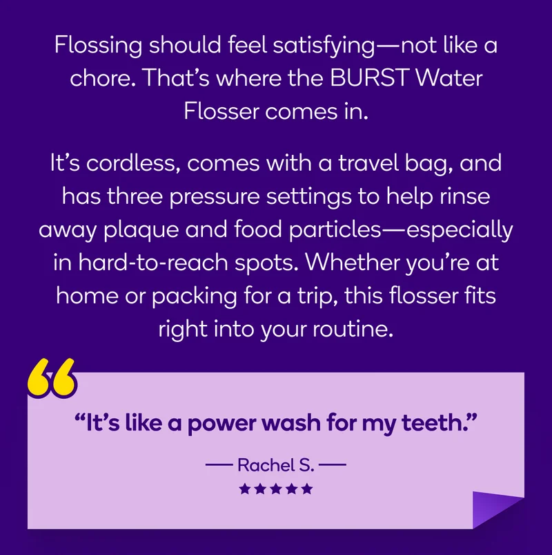 burst oral care water flosser