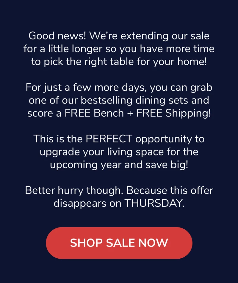 FREE Bench + FREE Shipping Until Thursday