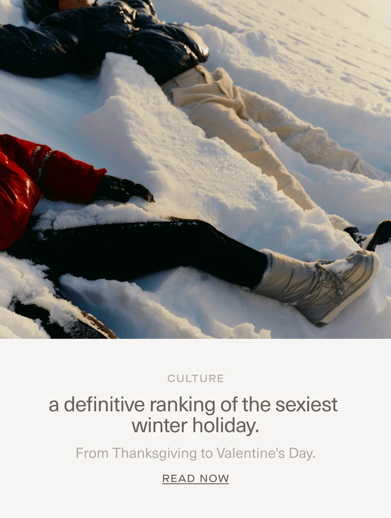 CULTURE | A definitive ranking of the sexiest winter holiday. | From&nbsp;Thanksgiving to Valentine's Day. | Read Now