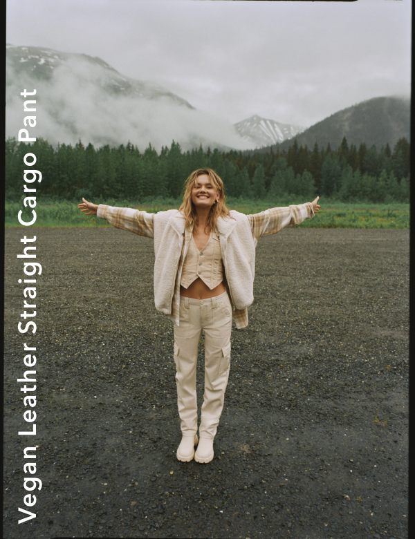 Vegan Leather Straight Cargo Pant