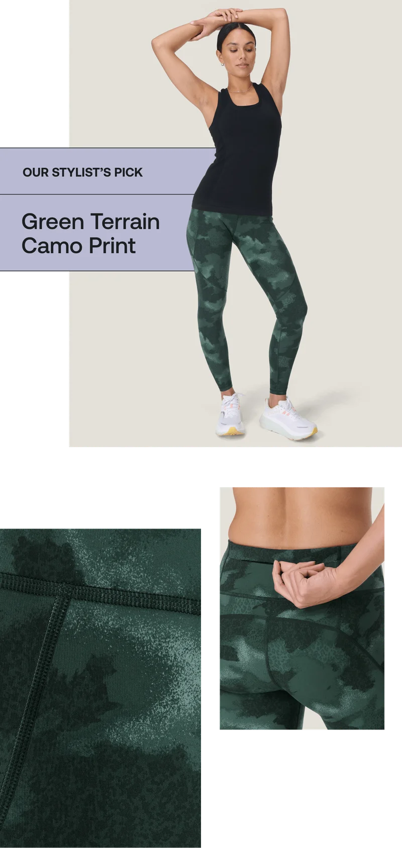 Green Terrain Camo Print Leggings