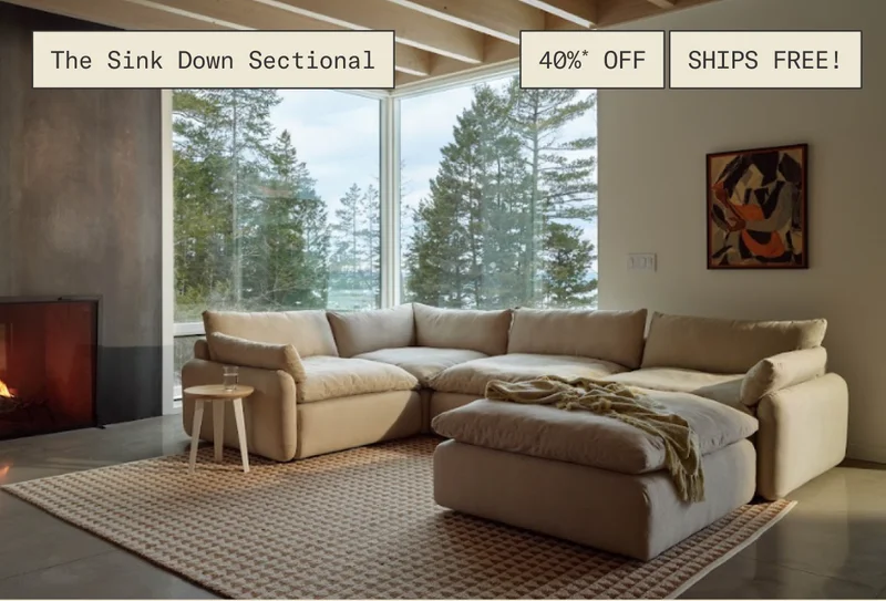 40%* OFF + Free Shipping on The Sink Down Sectional