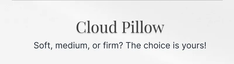 Cloud Pillow&nbsp; • Soft, medium, or firm? The choice is yours!