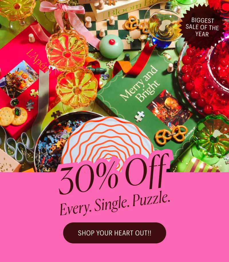 Piecework Puzzles - Big News! The Black Friday Sale is here! Shop 30% Off! Every. Single. Puzzle.