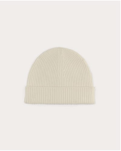 [Image] The Cashmere Ribbed Beanie | Bone