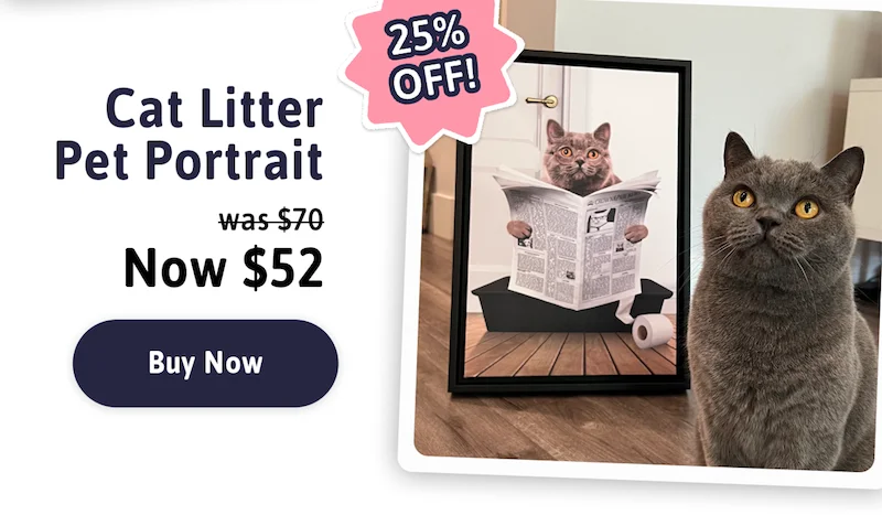 Cat Litter Portrait. Buy Now.