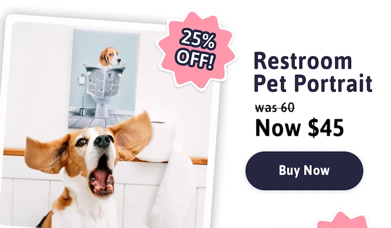 Restroom Pet Portrait. Buy Now.