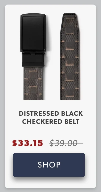 Distressed Black Checkered Belt