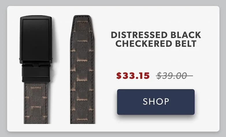 Distressed Black Checkered Belt Distressed Black Checkered Belt