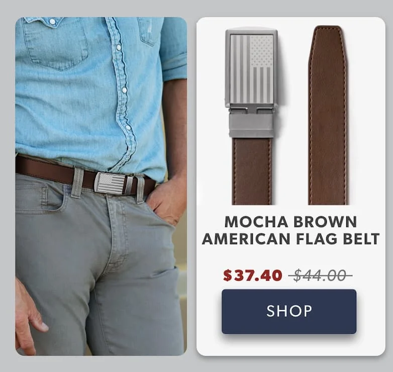 Mocha Brown American Flag Belt Mocha Brown American Flag Belt