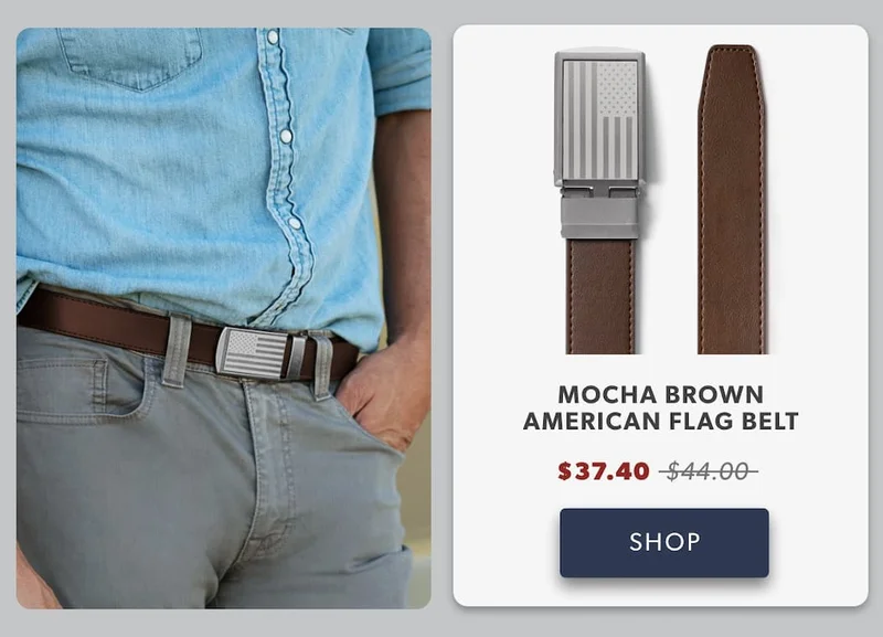 Mocha Brown American Flag Belt