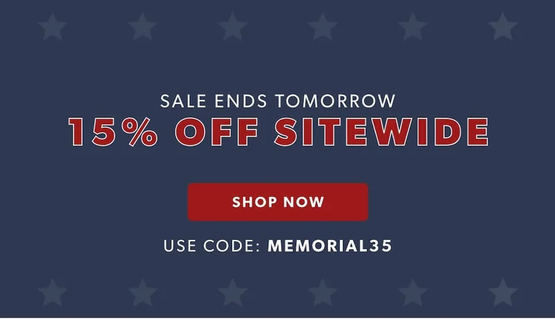 SITEWIDE Memorial Day Sale! 🇺🇸 Take extra 35% off everything with coupon discount code.