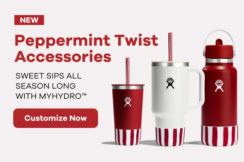 New Peppermint Twist Accessories.  Sweet sips all season long with MyHydro™