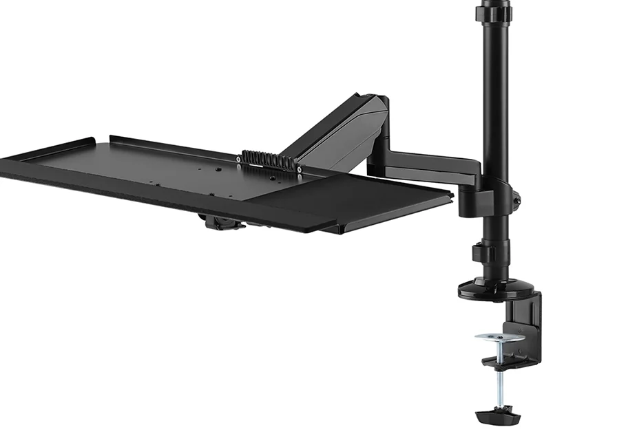 Sit-Stand Single Monitor and Keyboard Desk Mount