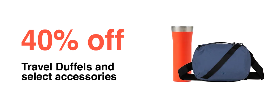 40% off Travel duffels and accessories