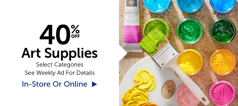 40% Off Art Supplies - Select Categories