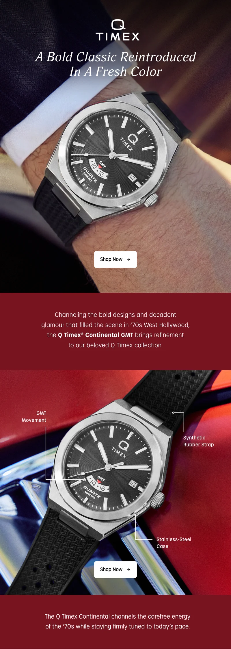 Shop Now (Q Timex Continental GMT) - Timex