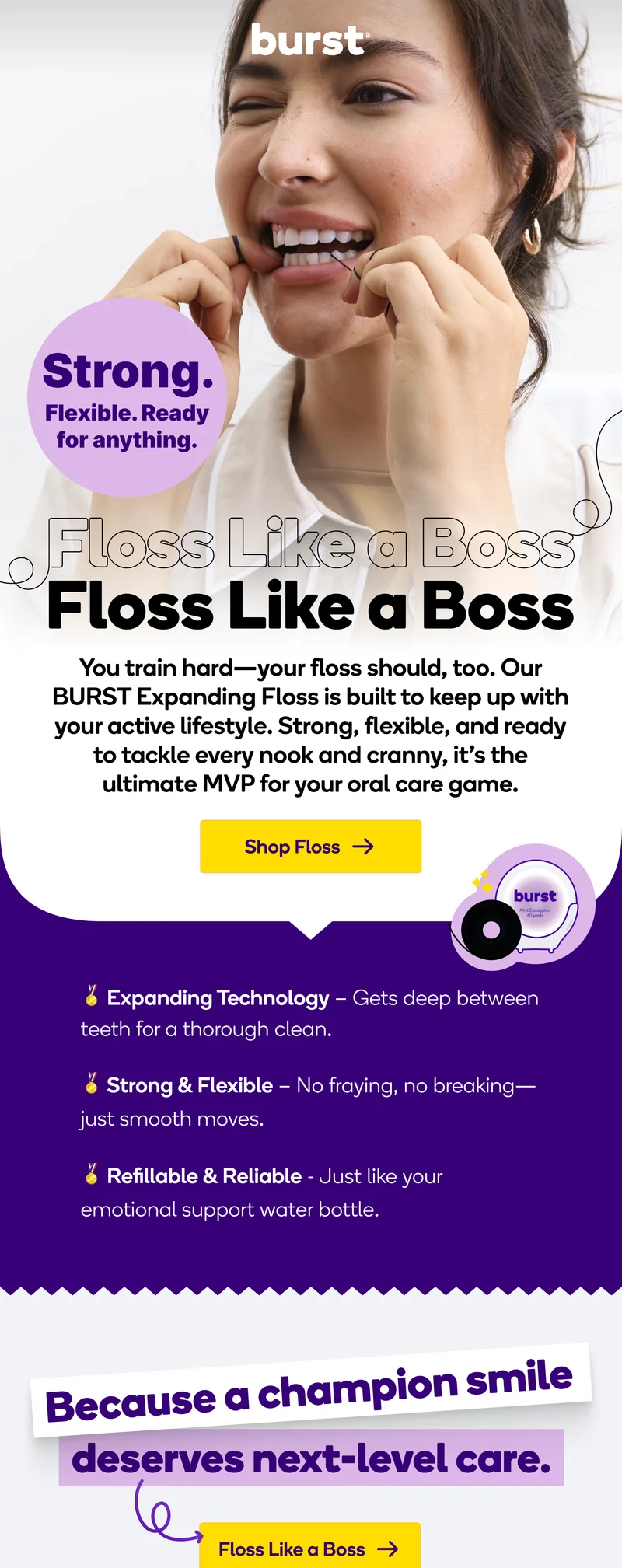 burst oral care expanding floss